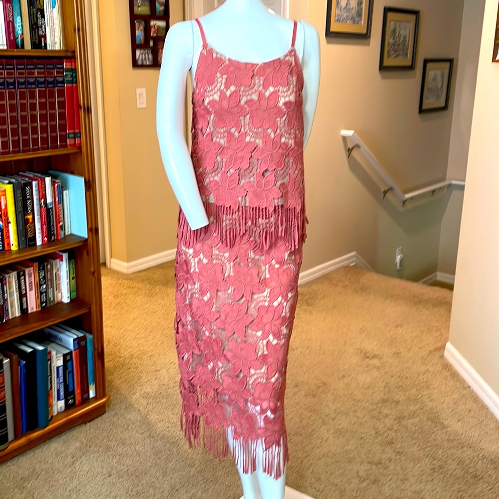 Alice + Olivia Waverly Guipure Lace Fringed Set NWOT Two Piece Set Top 4 Skirt 6
